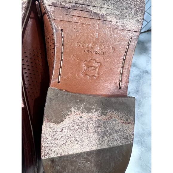 Cole Haan Washington Grand Laser Wingtip Oxford Brown Leather Men’s Shoes Sz 9 - Picture 9 of 13